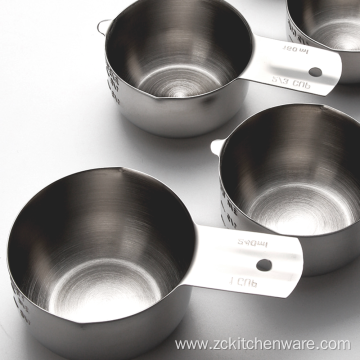 Stackable Large 6 Stainless Steel Measuring Cups Set